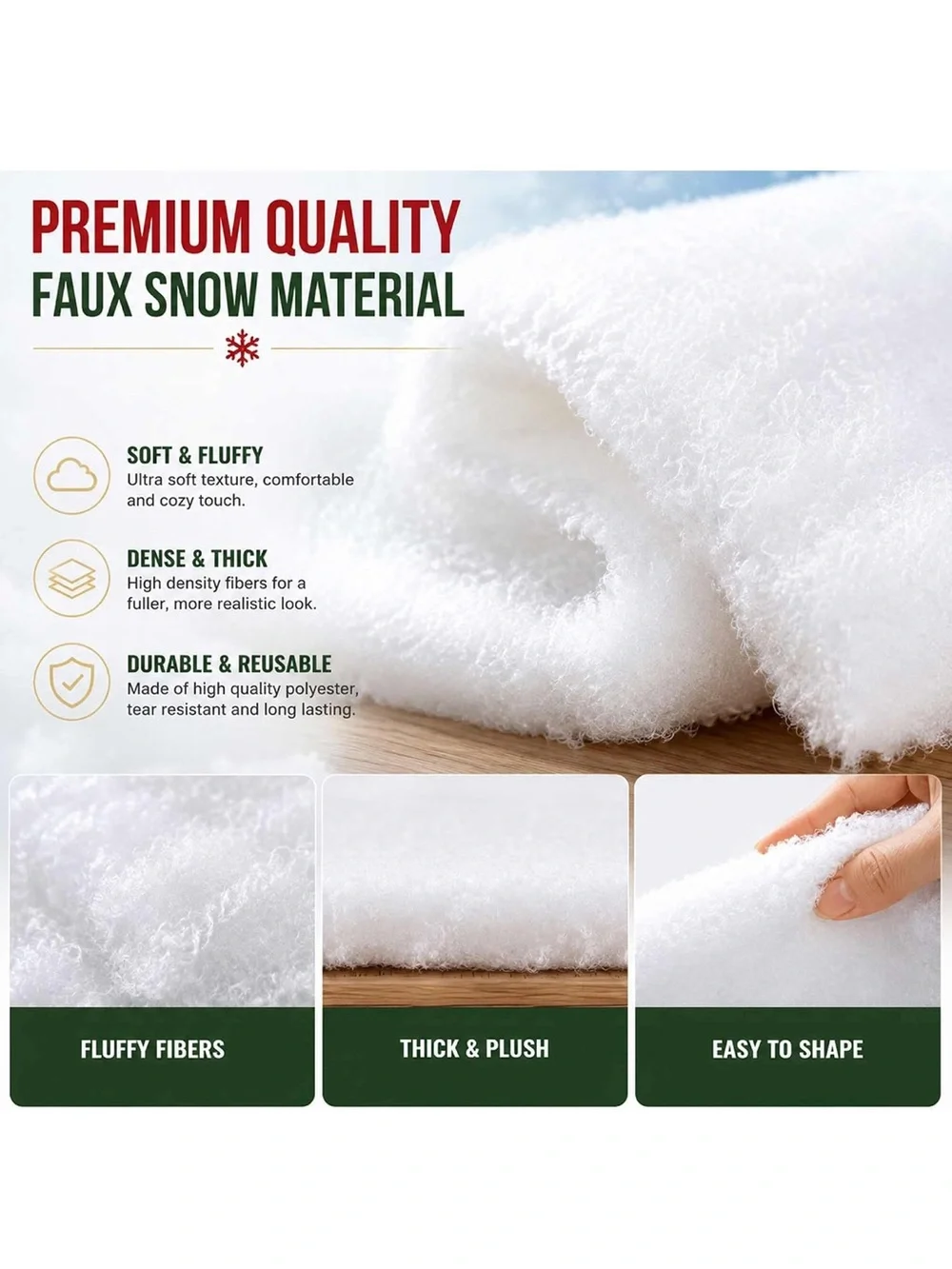 Christmas snow blanket 2 pack 96”x31.5” large fake snow mat